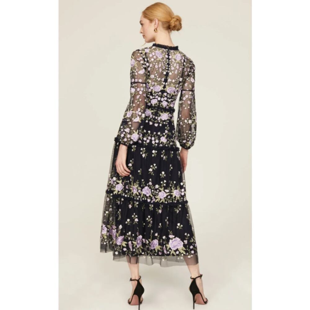 Ieena for Mac Duggal Embroidered Tiered Dress Size 8 - Picture 3 of 11